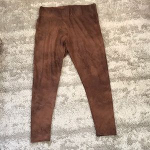 Distressed Suede Leggings